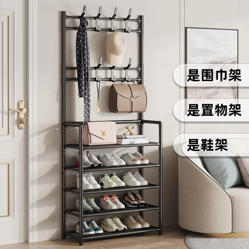 结实五层鞋架+二层鞋帽架简易多层鞋架子网红鞋架家用置物