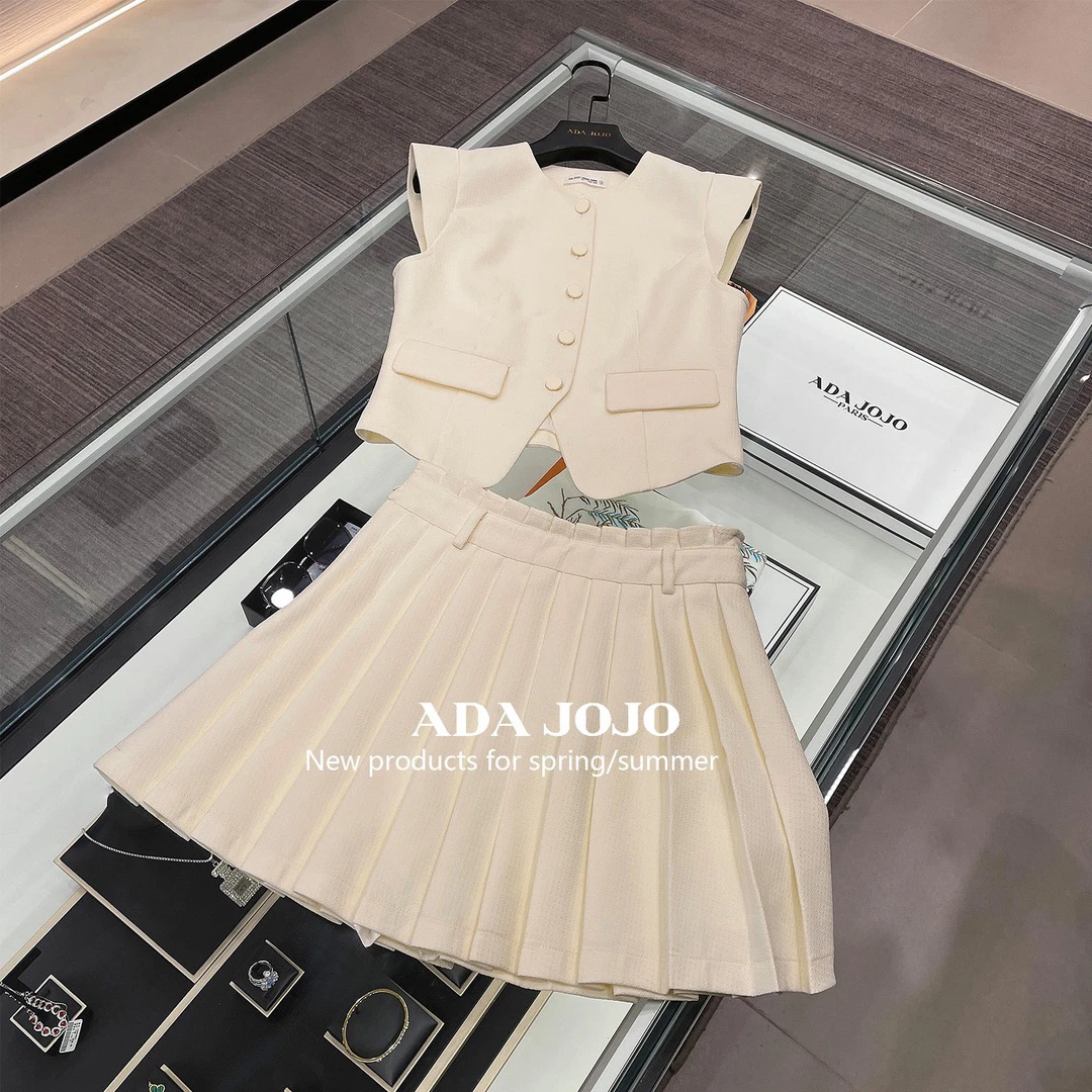 小香风套装夏季重工刺绣上衣半裙两件套DY1821