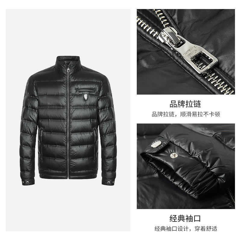 MANGANO男士秋冬高端舒适保暖时尚轻薄立领户外百搭羽绒服2223356