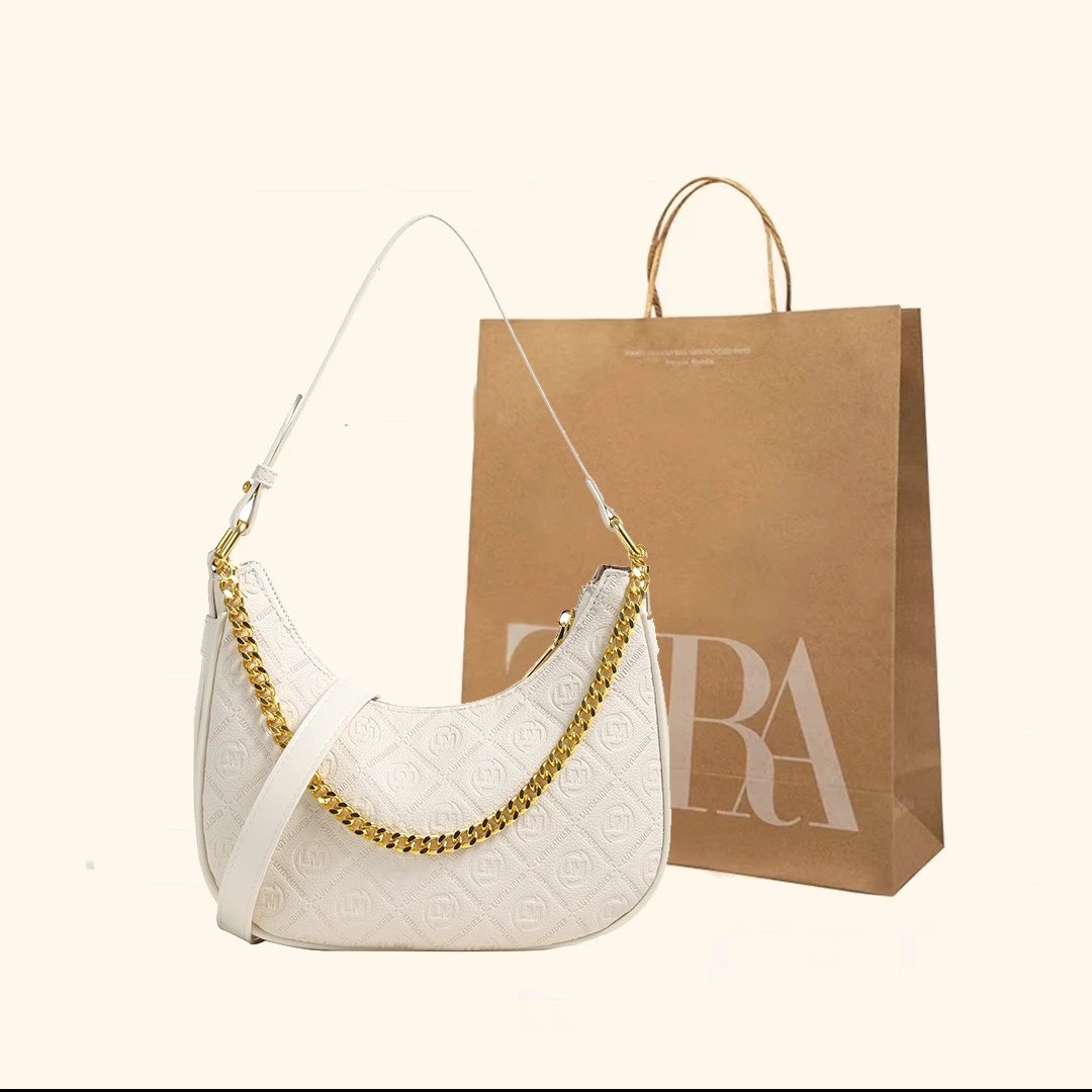 【粉丝专属】轻奢高级感印字腋下新月包女士2024新款时尚百搭斜挎包