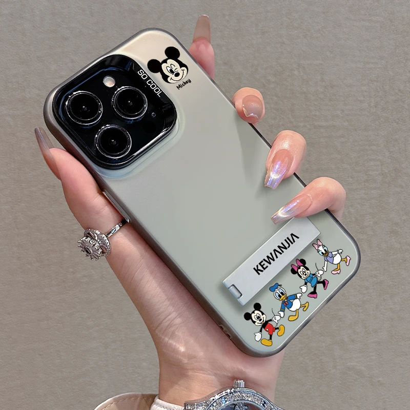 米奇家族手机壳苹果15/13pro卡通个性14pro可爱流行12金属支架11