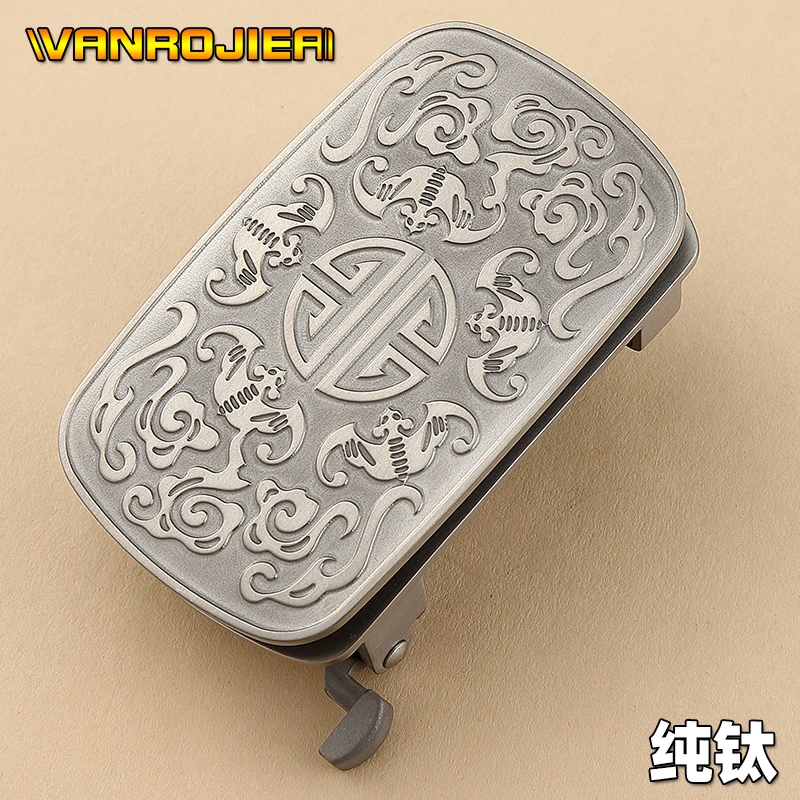 Vanrojiea/梵罗纪亚纯钛扣头内穿无牙皮带头防金属过敏钛合金高档