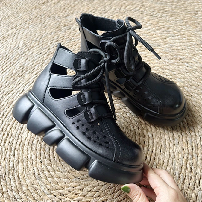 MY24070时尚洞洞鞋休闲透气增高马丁凉鞋