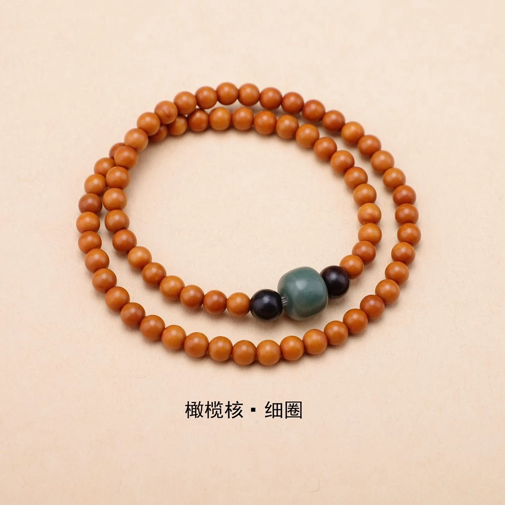 非金属木质手链 原创橄榄核手链男女百搭菩提子手串文艺古风佛珠
