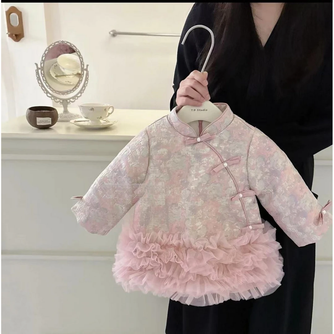 旗袍女童连衣裙唐装新款儿童婴儿中国裙子宝宝加厚洋气加绒拜年