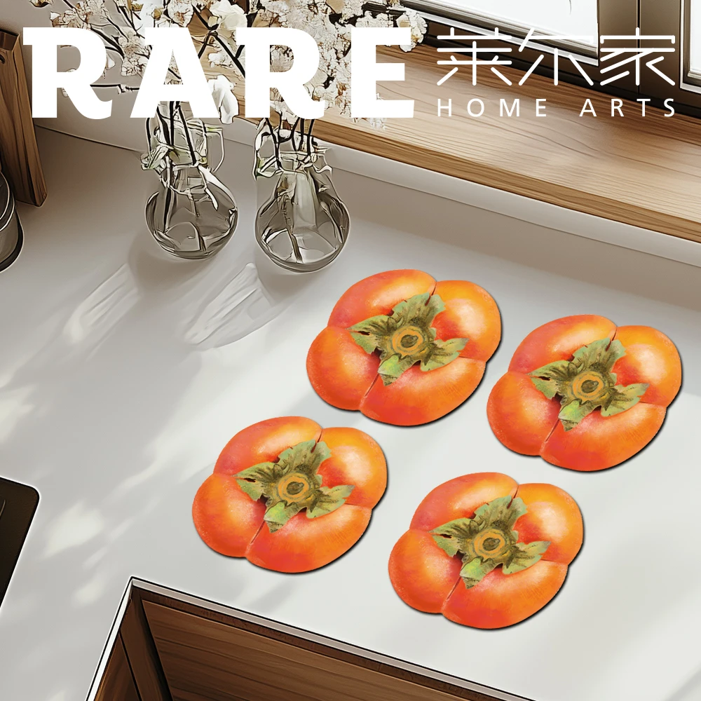 好柿花生四个一组硅藻泥杯垫松弛感温馨中国风传统家用垫子