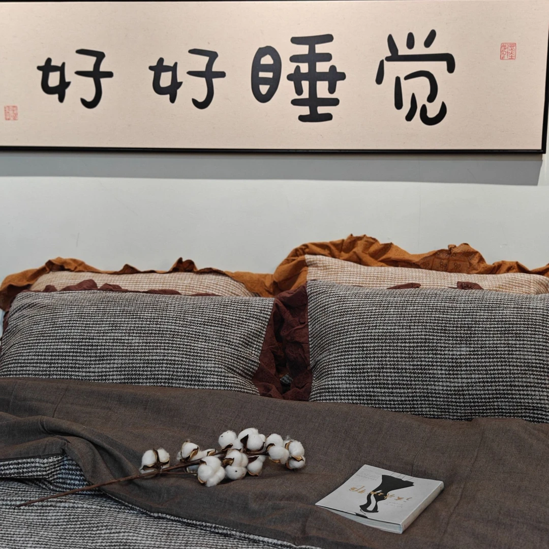 全棉色织三层棉纱大提花法式浪漫田园床品四件套轻奢小香风网红