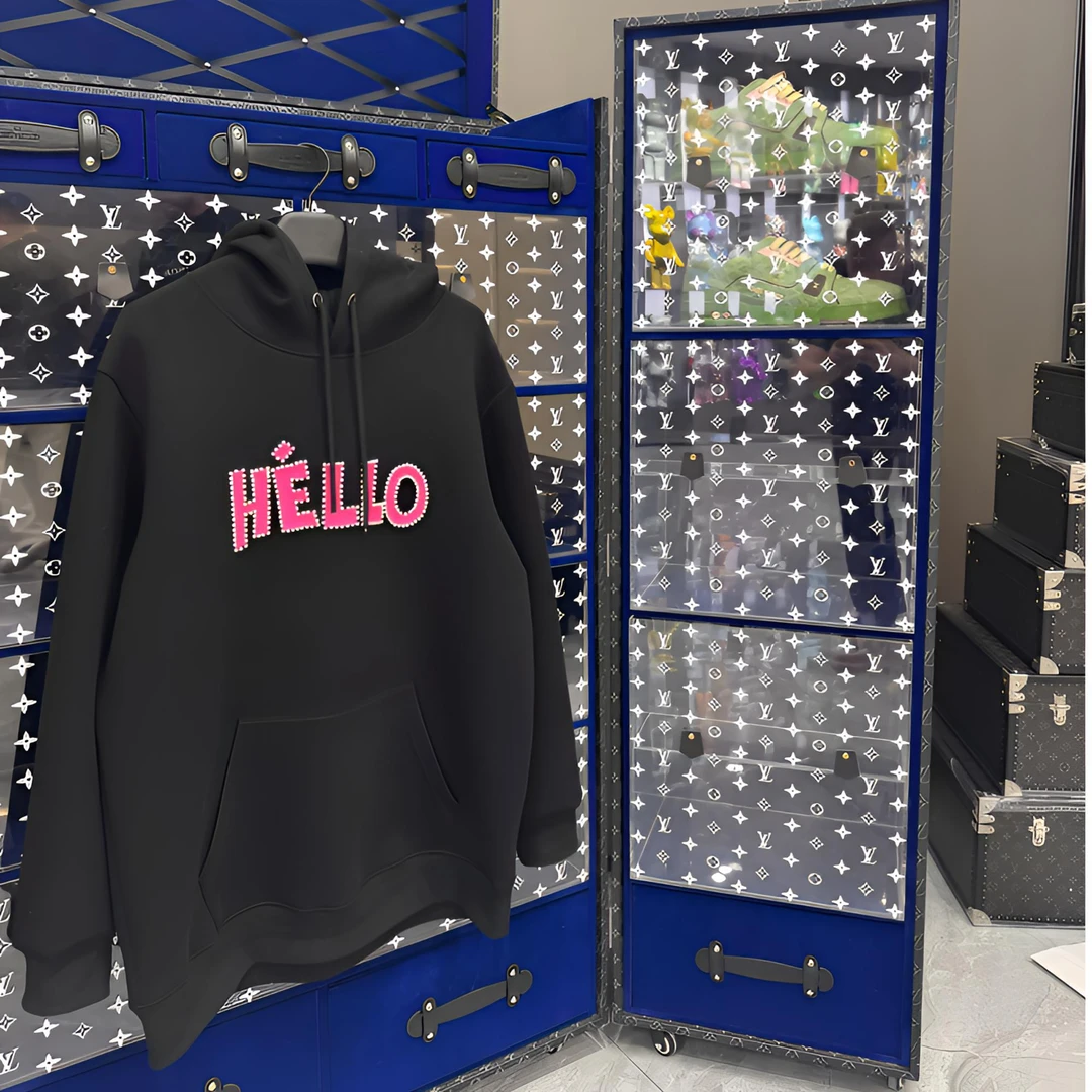 KING面儿轻奢(HELLO珍珠款)连帽百搭男女同款卫衣