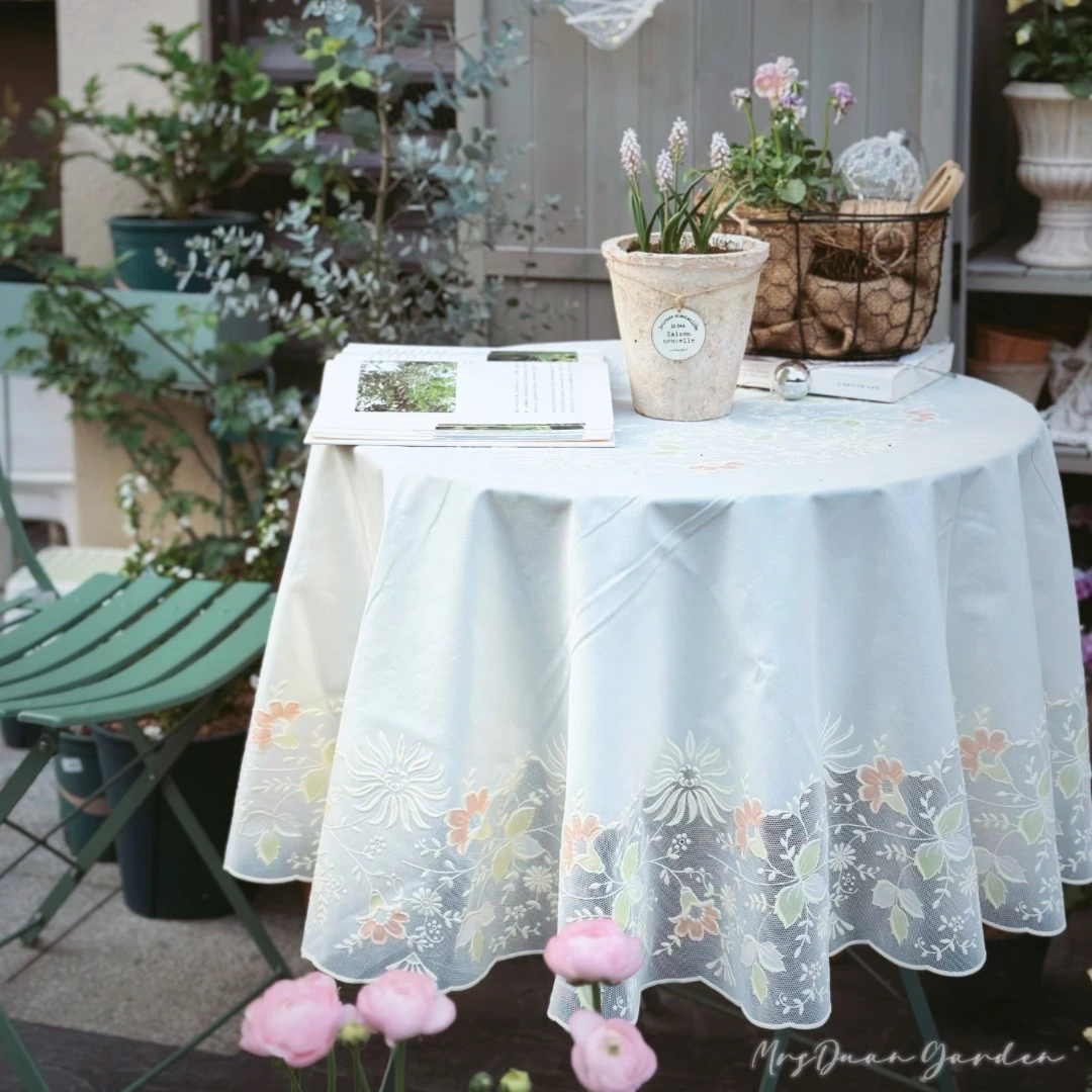 虹越 | 仿蕾丝桌布 户外花园免洗防水渍耐磨园艺桌布