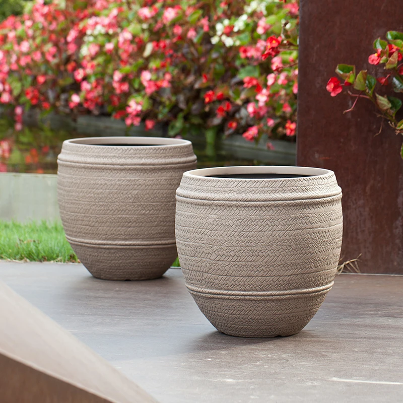 虹越 | 仿麻绳编织花盆大口径华锦泰勒家用养花种菜大肚种植盆