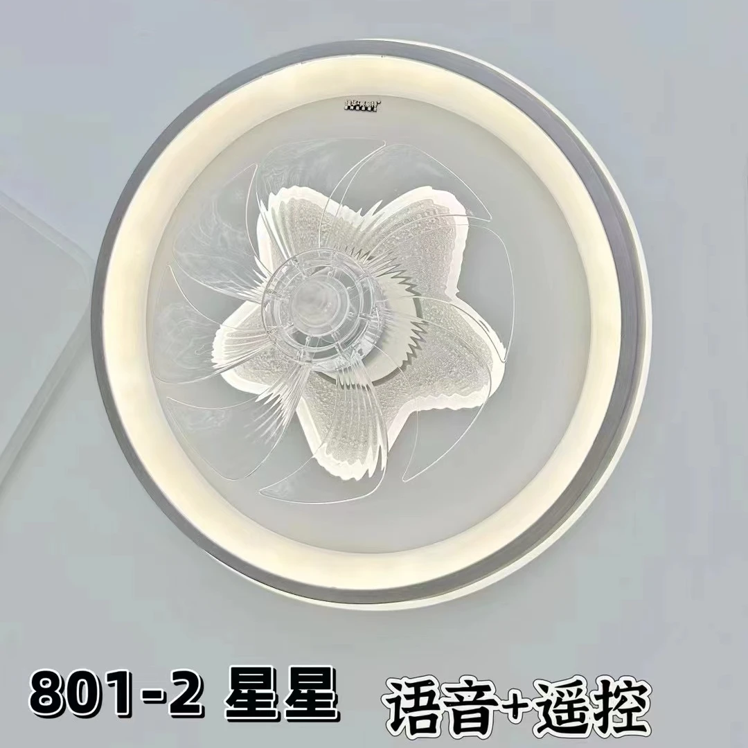 智能简约卧室风扇灯2024新款客厅餐厅超薄静音变频大风吸顶电扇灯