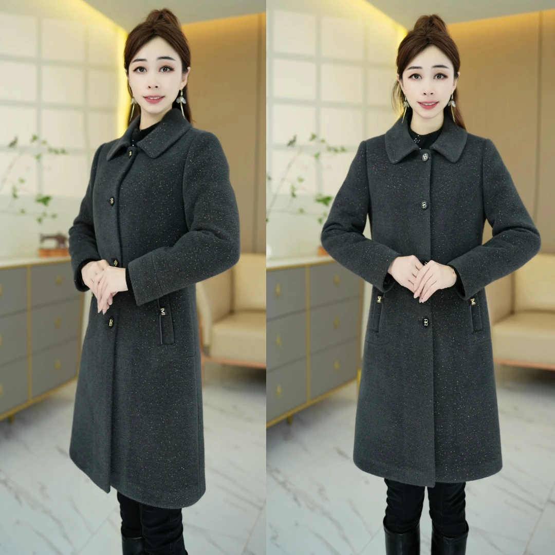 秋冬新款防风保暖减龄修身女士大衣外套气质百搭女装中长款