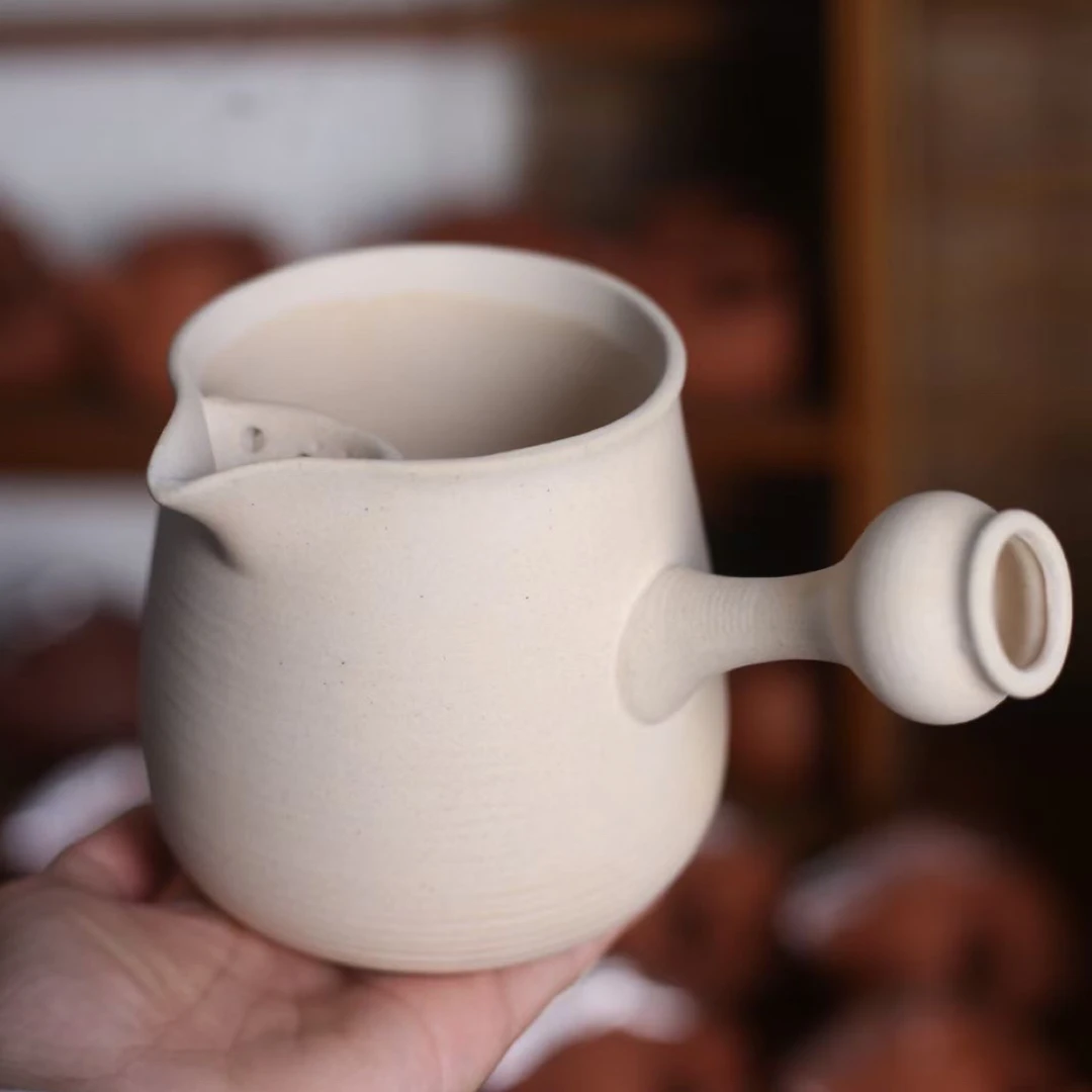 围炉煮茶罐罐煮奶侧把白泥朱泥煮茶壶老白茶专用600-700毫升