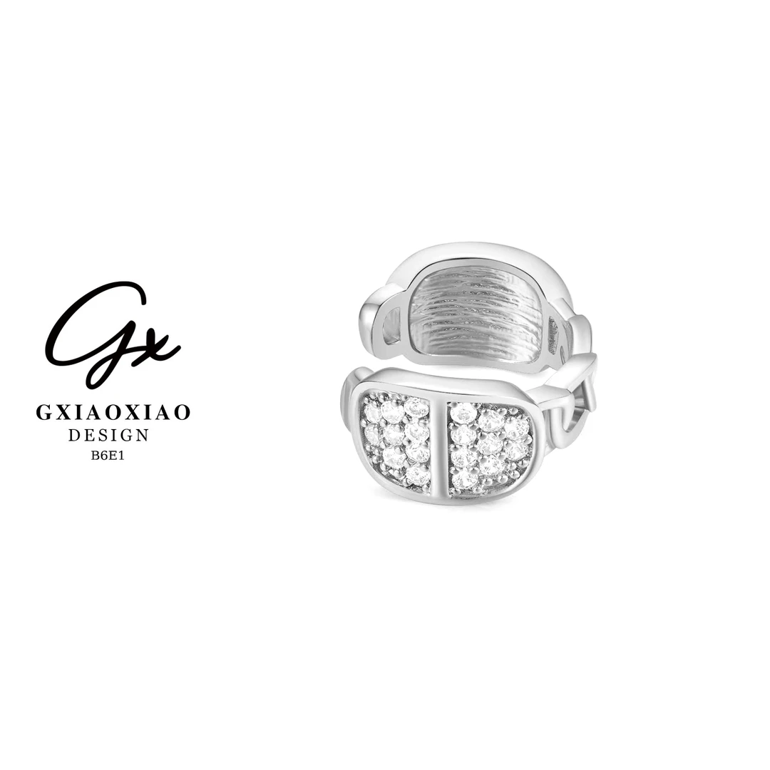 铜合金合成锆石耳饰 GXX 【郁矜】气质优雅高级感猪鼻子耳夹 B6E1