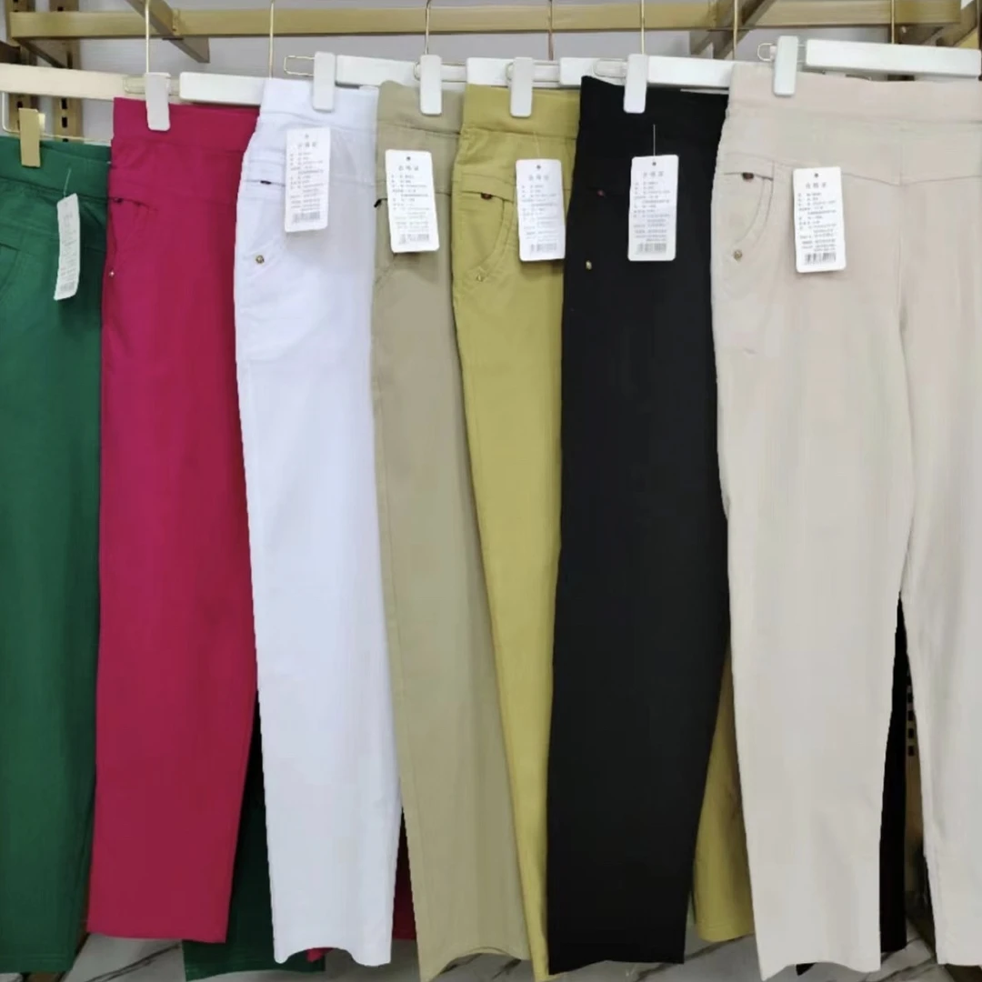 春夏水洗棉百搭女裤弹力九分裤时尚女装高弹舒适打底裤休闲