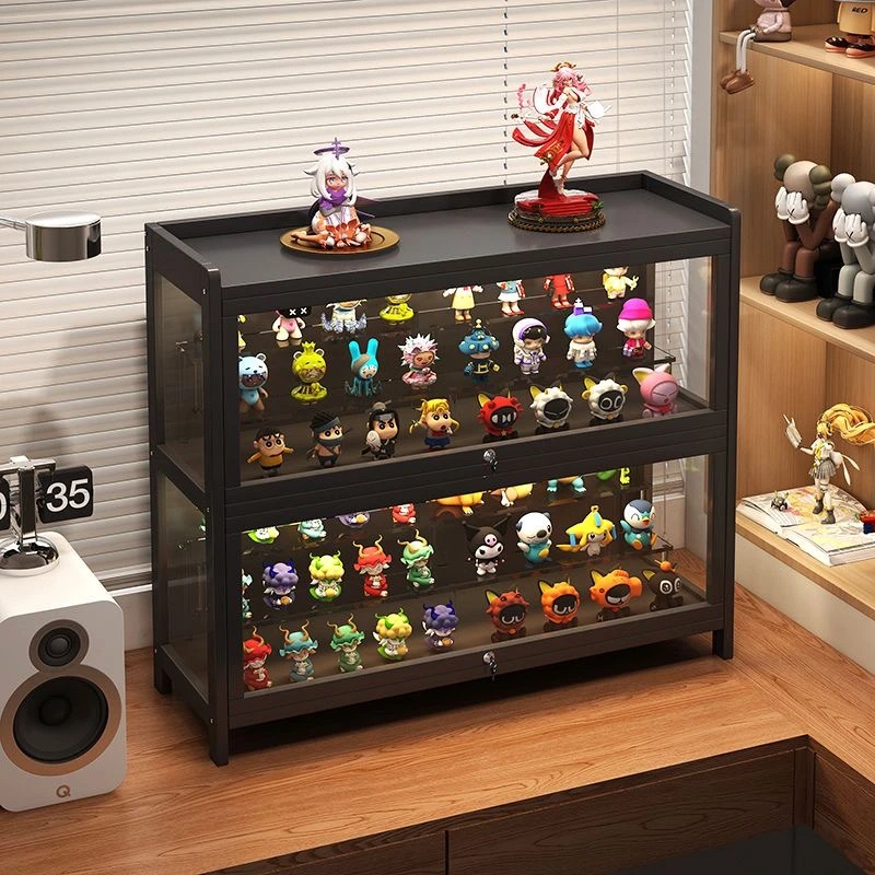 带锁手办柜落地式多层高颜值乐高盲盒收纳柜高透亚克力防尘展示柜