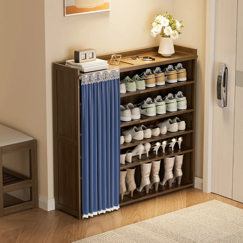 鞋架子多层家用入户门口玄关大容量可折叠鞋柜免安装简约防尘鞋架