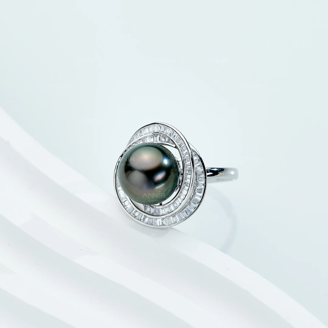 “三生三世”大溪地珍珠戒指 11-12mm 18K金 626H000DY