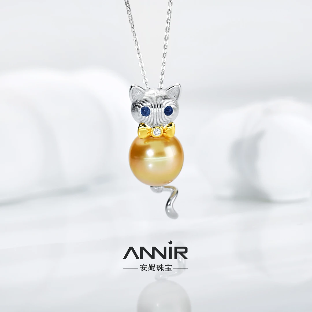 “小咪”南洋海水金珍珠吊坠 10-11mm  1379H00DY（赠链）S925银