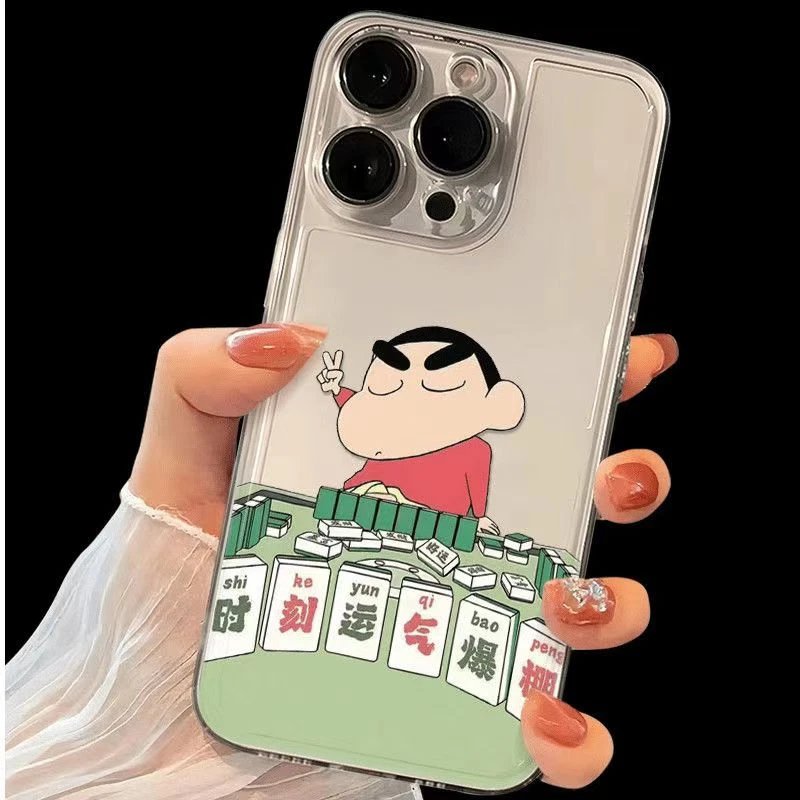 运气爆棚小新手机壳适用于苹果15/14透明手机壳华为荣耀vivo卡通x
