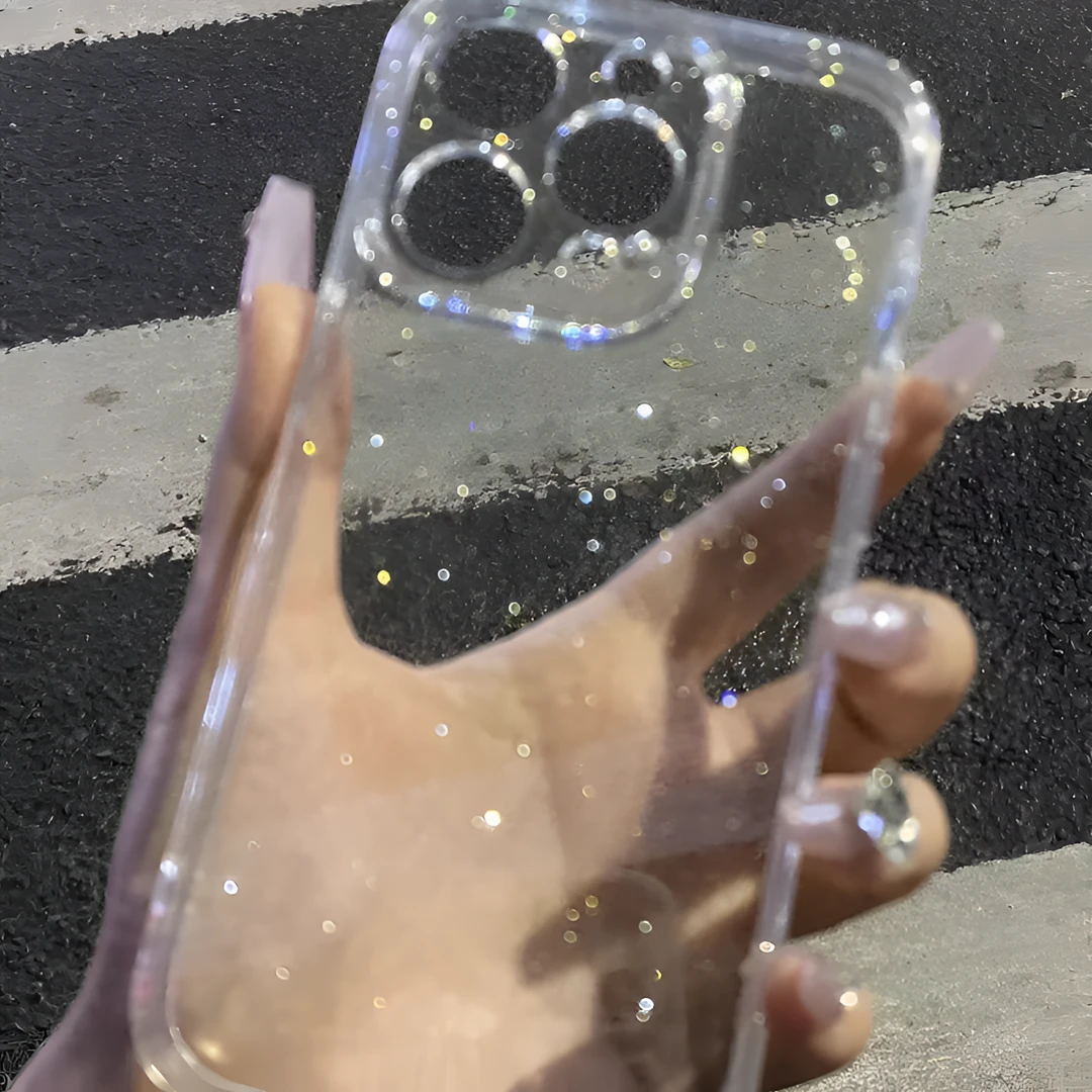 细闪粉仙女适用苹果15plus手机壳iphone14promax透明13/12硅胶11