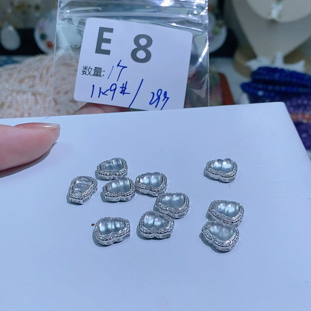 石英质玉珠宝半成品银S925镶嵌E8