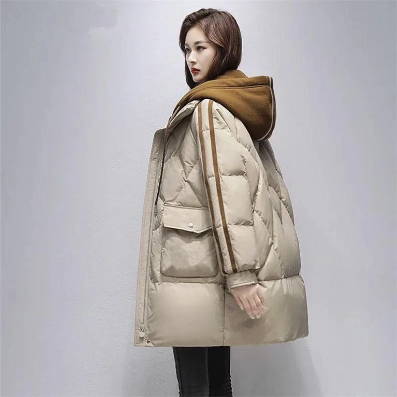 波司澄中长款女冬季2023年新款宽松显瘦加厚保暖羽绒衣