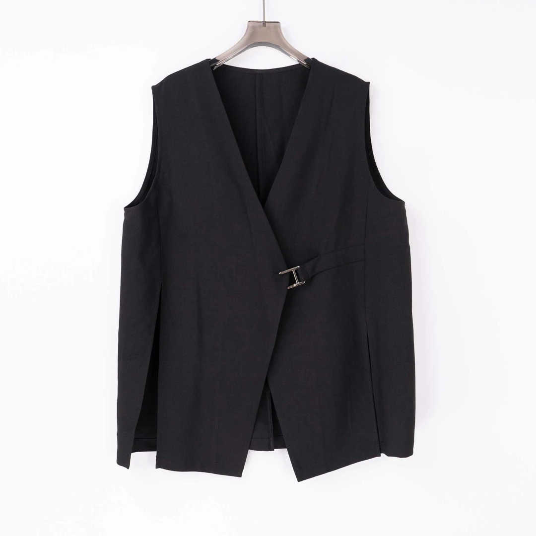 PW240673大码女装胖MM时尚百搭夏季宽松无袖休闲西装马甲小众设计