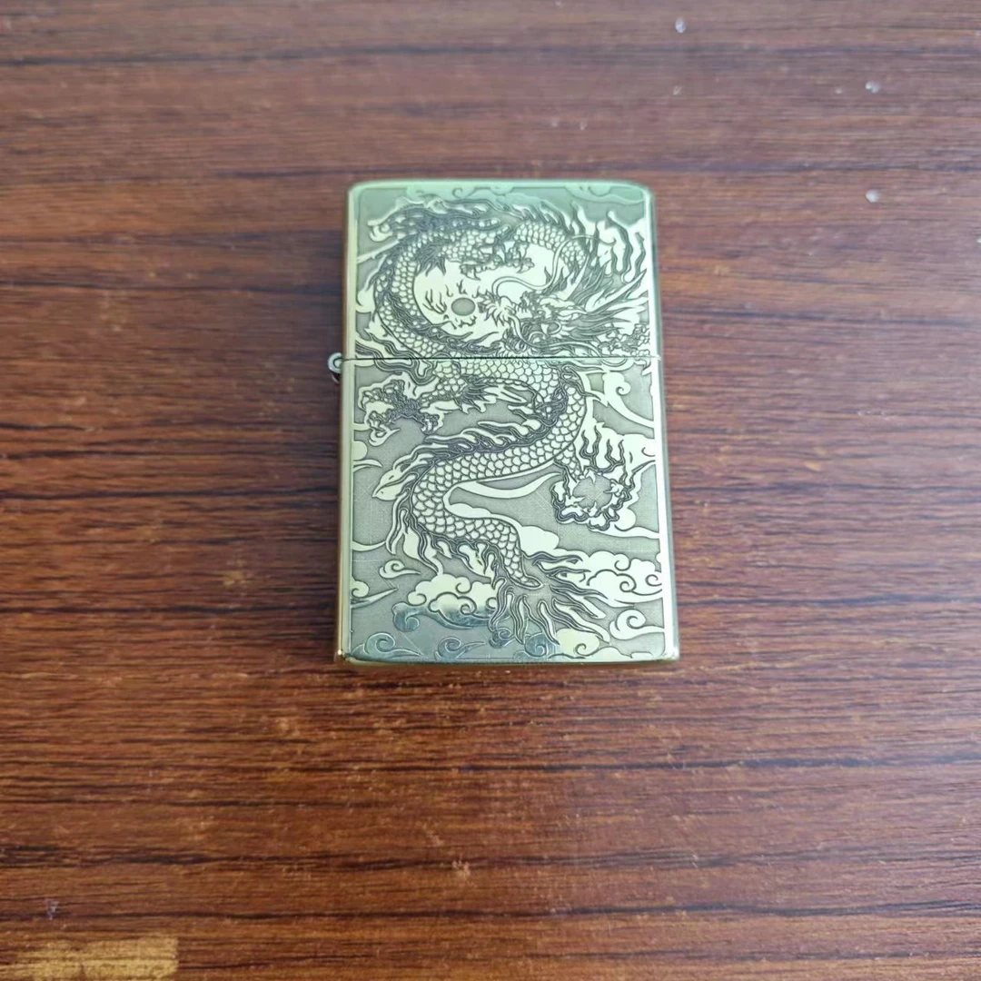 ZORRO佐罗打火机正版 Z905平头原铜祥云龙貔貅/精雕防风男士经典