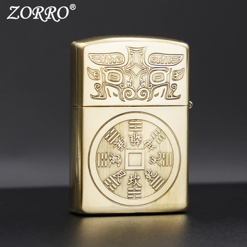 ZORRO佐罗防风煤油打火机精雕定制山鬼花钱 / 个性创意送男友礼物
