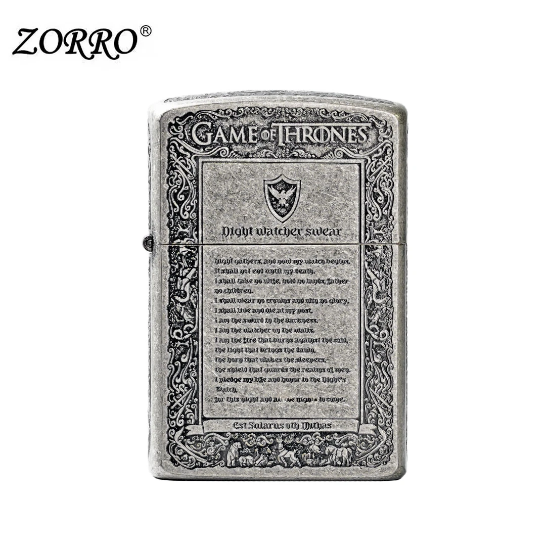 ZORRO佐罗防风煤油打火机古银冰与火之歌 / 男士复古经典节日礼品