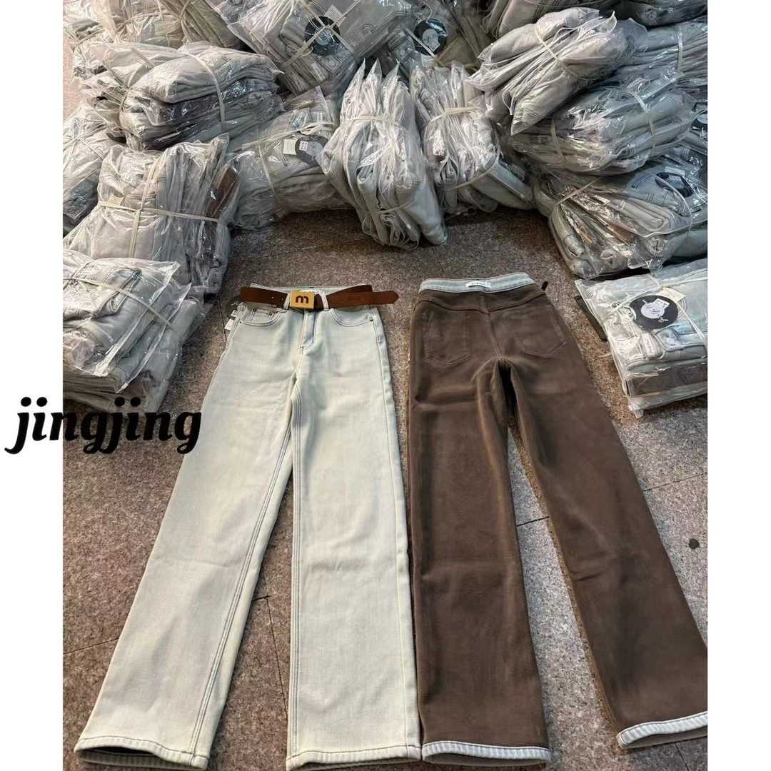 冬季新款休闲百搭加绒加厚牛仔裤（1792）