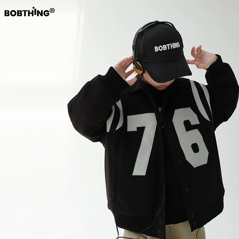 男童冬装星空呢拼PU皮高品质棒球服夹棉外套儿童翻领棉衣薄棉服潮