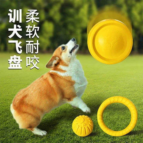 宠物狗狗玩具飞盘飞碟解闷神器训犬耐咬柯基边牧球训犬球拉环弹力