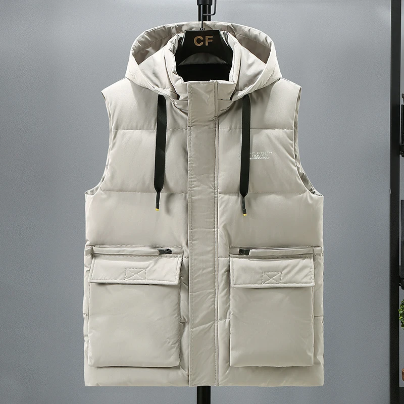 2024连帽棉马甲外套男士春秋冬季潮流百搭秋冬款男装无袖坎肩马夹