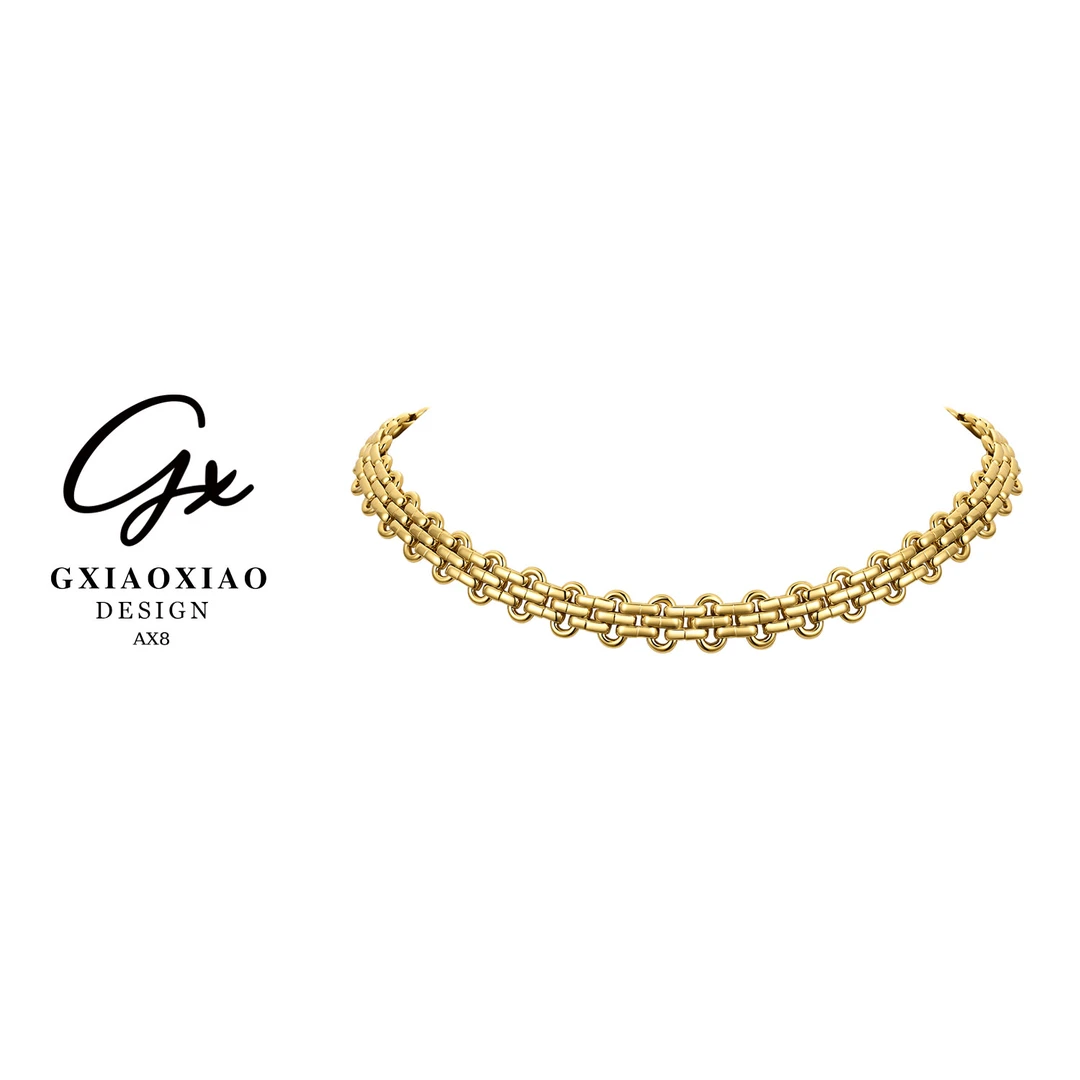 G XIAOXIAO 镀K金【老钱风】法式轻奢百搭表带款项链 AX8