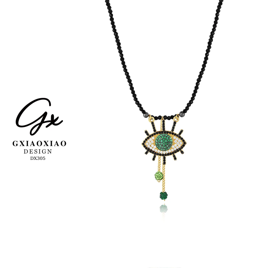 G XIAOXIAO 镀K金 复古时尚个性恶魔之眼项链 DX305