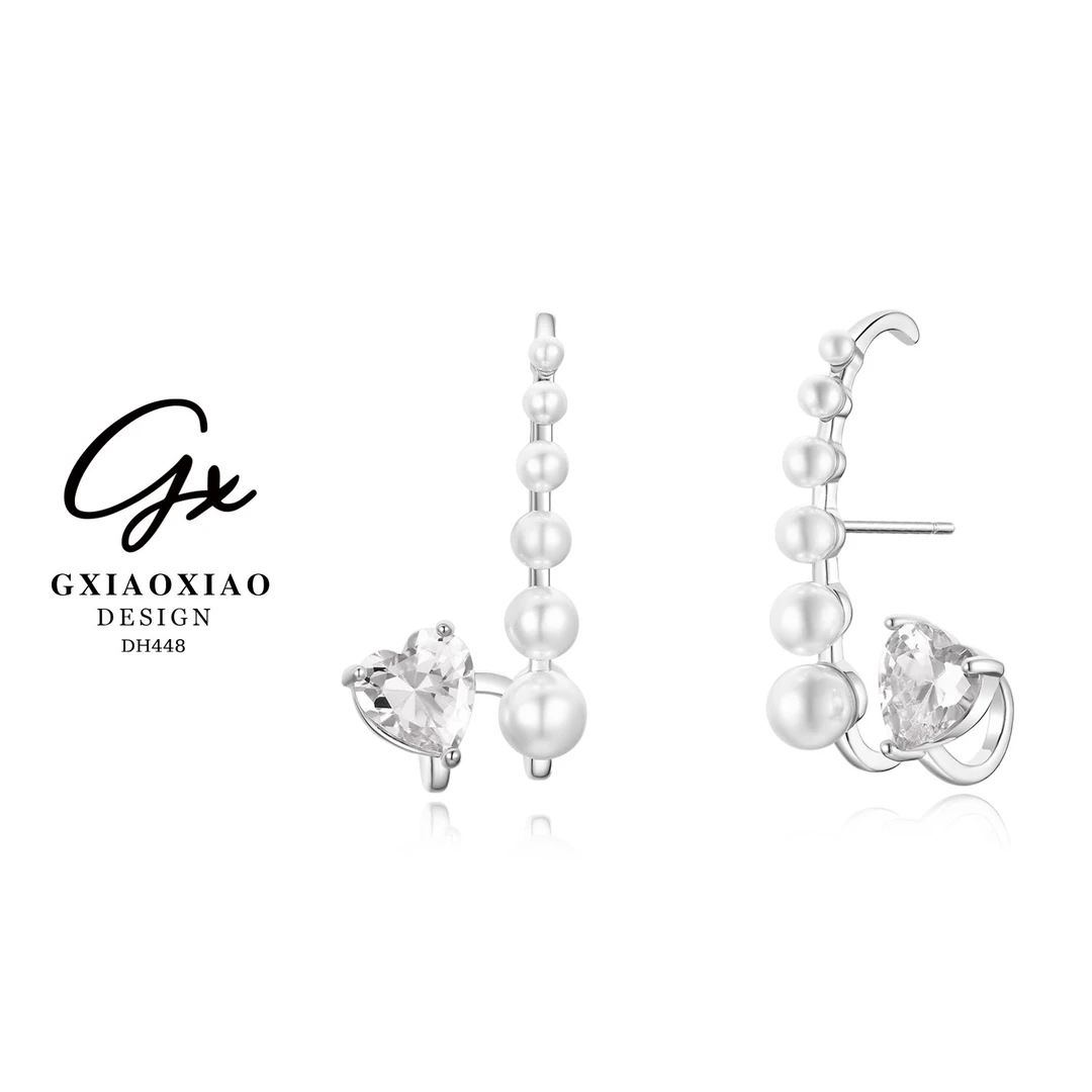 G XIAOXIAO 合成锆石耳饰 设计师款气质精致爱心耳环 DH448