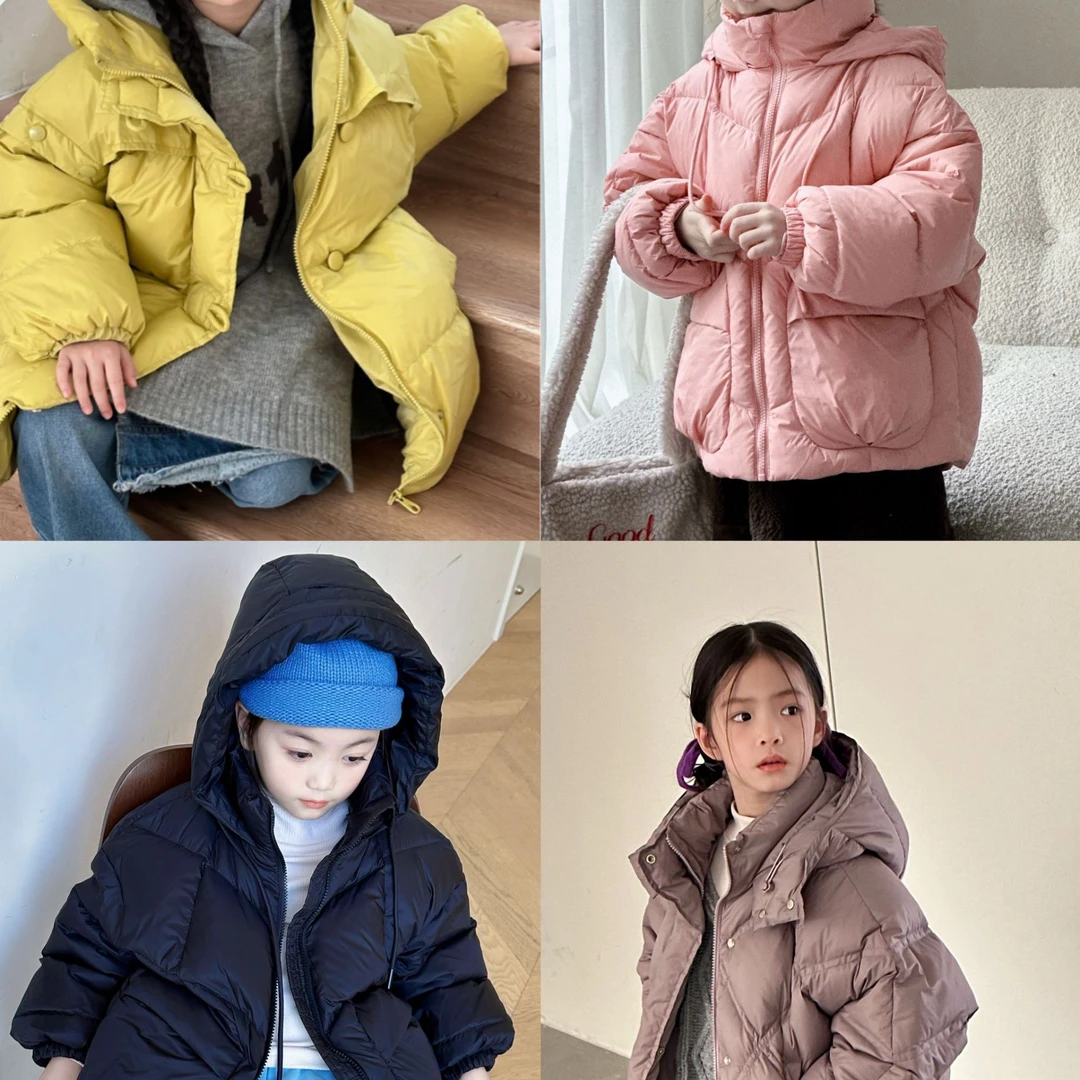 女童冬季90白鸭绒羽绒服外套断码福利儿童加厚中长款洋气