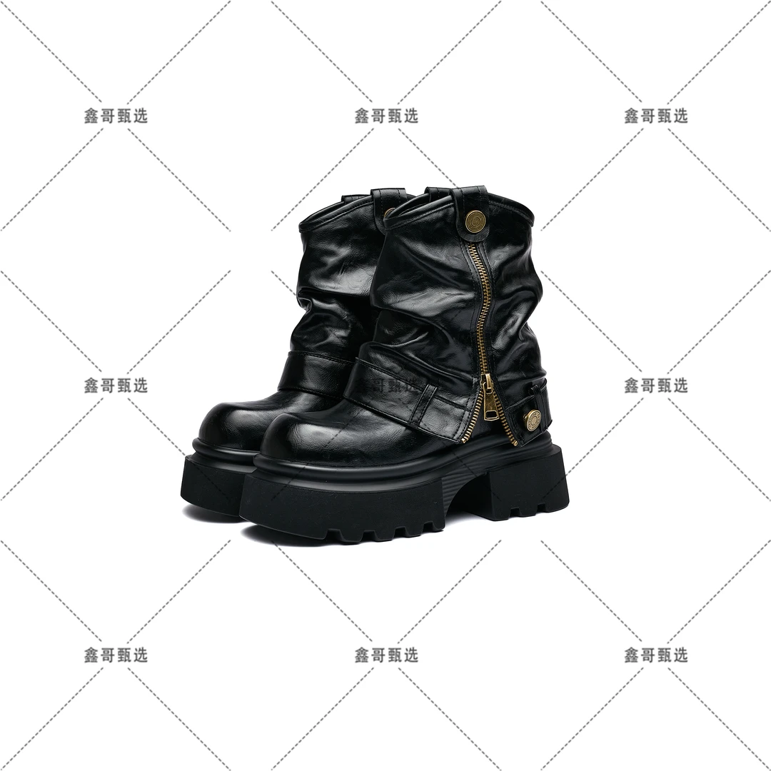 【全新无形平增高10-16厘米·鑫哥】2024秋百搭小个子内增高裤管短靴