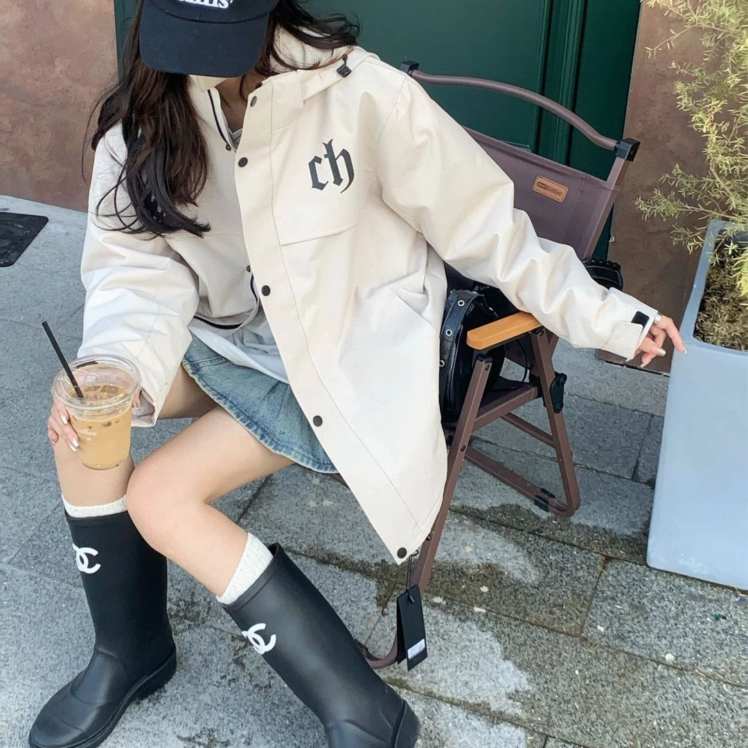 CH.CI情侣加绒外套秋冬夹克时尚休闲百搭连帽秋季风衣韩版小个子