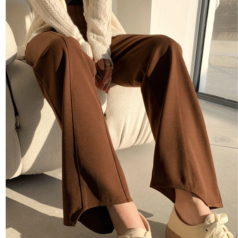 线下199！~高奢【马蹄裤】！~罗马西装面料高腰垂感大码女裤