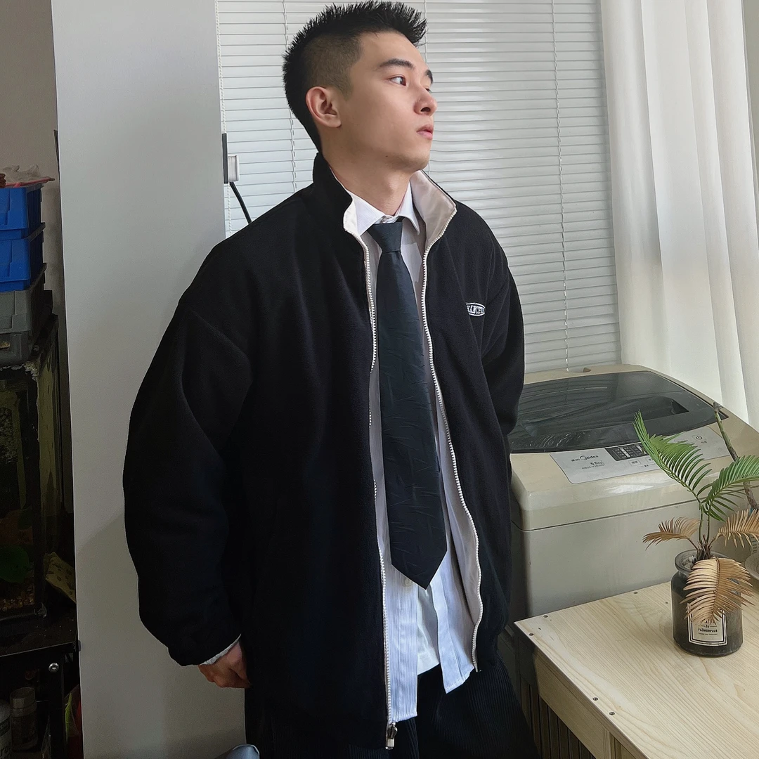 TAILORCAT秋冬双面穿立领外套男士宽松日系夹克潮流简约王时鹏
