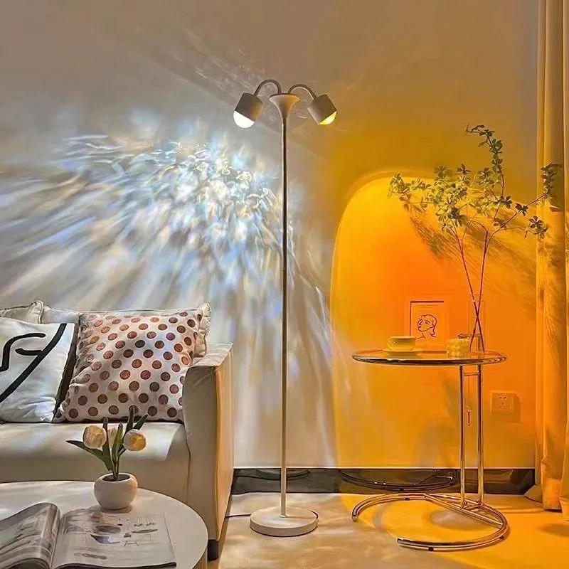 网红水波纹落地灯直播氛围背景灯在家拍夕阳的日落灯氛围出片灯