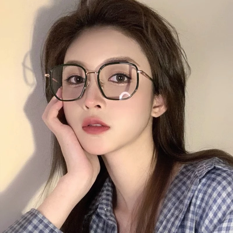 GENTLE MADMRER复古方形大框近视眼镜女可配度数镜片素颜神器平光