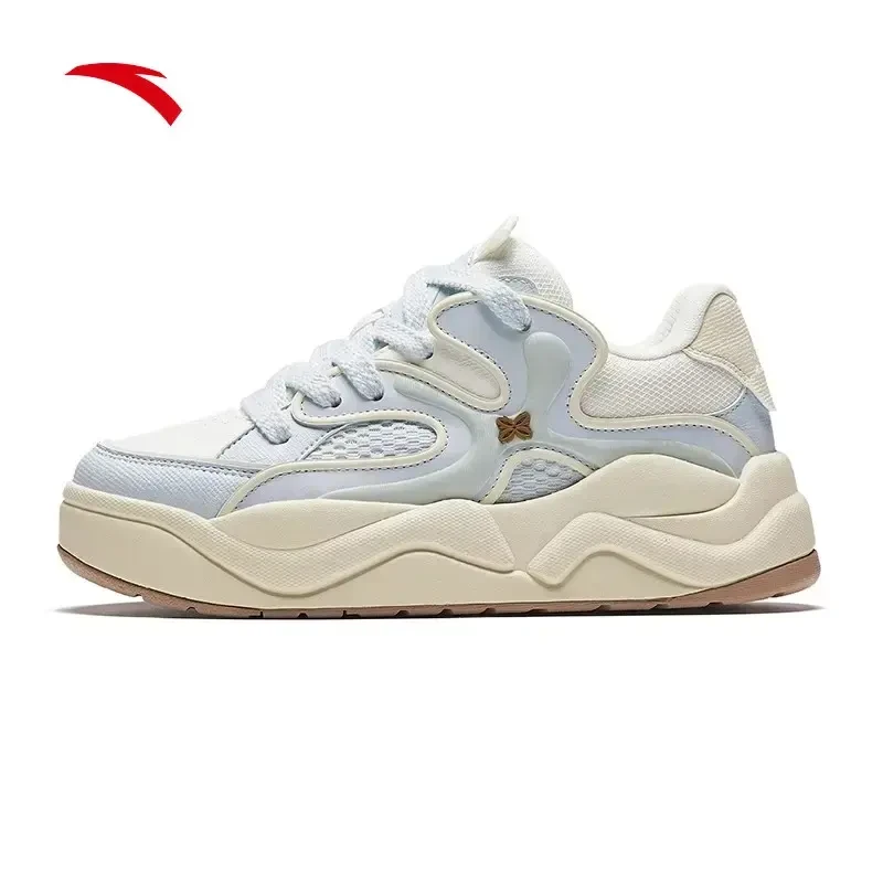 安踏小苍兰女鞋厚底面包鞋板鞋女冬季增高鞋百搭革面鞋122448036