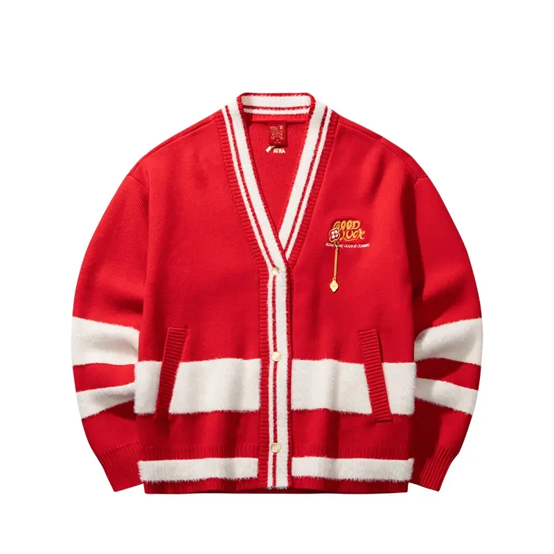 ANTA/安踏好事发生新年款女子针织毛衣红色春季时尚上衣162518739