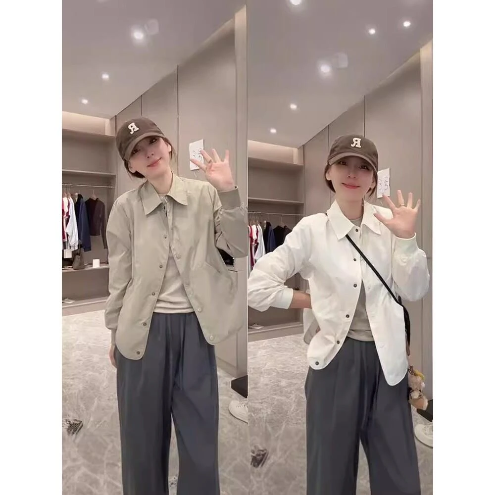 时尚气质衬衫式外套女士2024秋季新款小个子休闲百搭外穿短款开衫