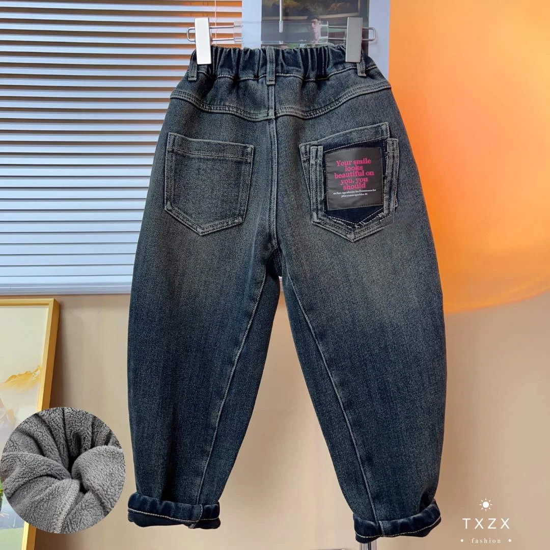 TX-23XK57冬季新款休闲男童女童宽松加绒卫衣时尚简约舒适保暖潮