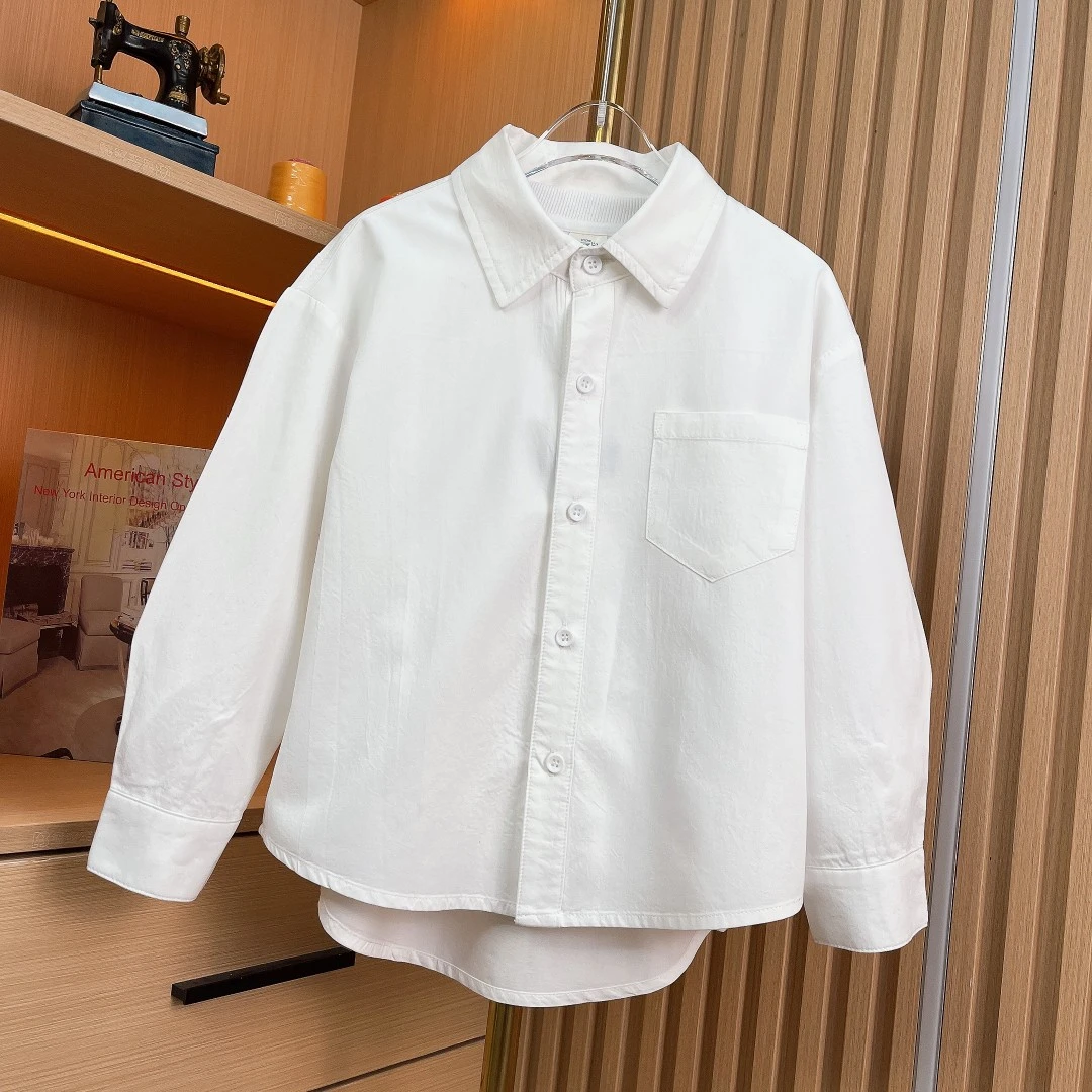 TX-22XY36秋季新款纯白色衬衫韩版打底宽松男童女童休闲时尚舒适